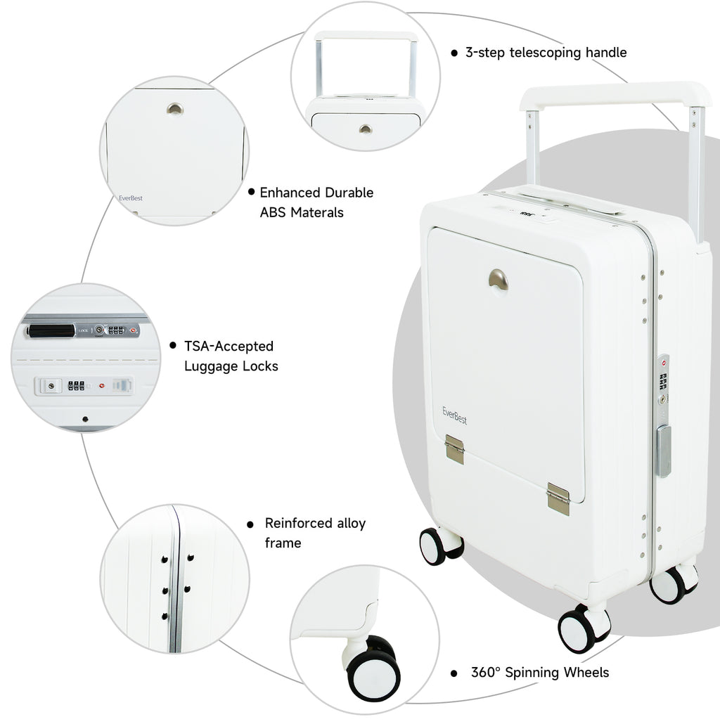 EB White 20 Inch Aluminum Frame With Front open Compartment
