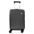 EverBest 22 Inch Grey Suitcase Trolley Bag with Laptop Compartment | Hard Shell Cabin Luggage with Spinner Wheels & USB Port