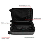 EverBest 22 Inch Grey Suitcase Trolley Bag with Laptop Compartment | Hard Shell Cabin Luggage with Spinner Wheels & USB Port
