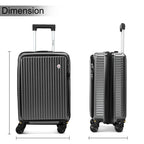EverBest 22 Inch Grey Suitcase Trolley Bag with Laptop Compartment | Hard Shell Cabin Luggage with Spinner Wheels & USB Port