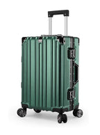 Vintage 22 And 26 Inch Green Aluminum Set Of 2 Suitcase  – Hard Shell Luggage with TSA Lock & Spinner Wheels