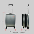 EverBest 22 Inch Sliver Suitcase Trolley Bag with Laptop Compartment | Hard Shell Cabin Luggage with Spinner Wheels & USB Port