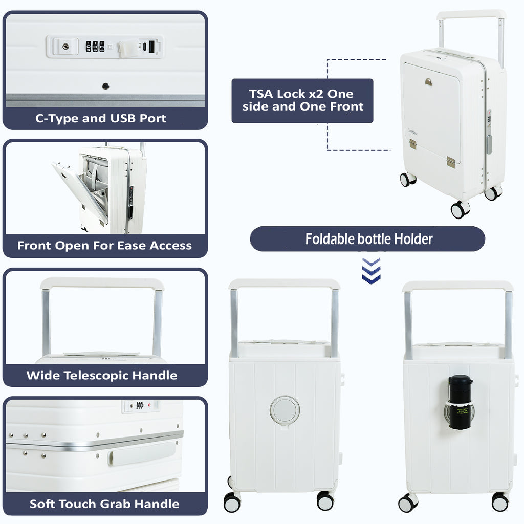 EB White 20 Inch Aluminum Frame With Front open Compartment