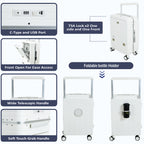 EB White 20 Inch Aluminum Frame With Front open Compartment