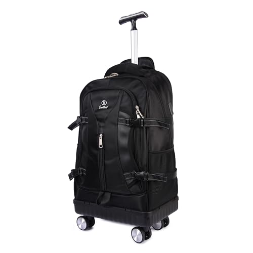 EB EVER BEST-Series Of Bags Four Wheel Laptop Trolley Backpack (Grey- Size 48 cm), Black, M, Casual