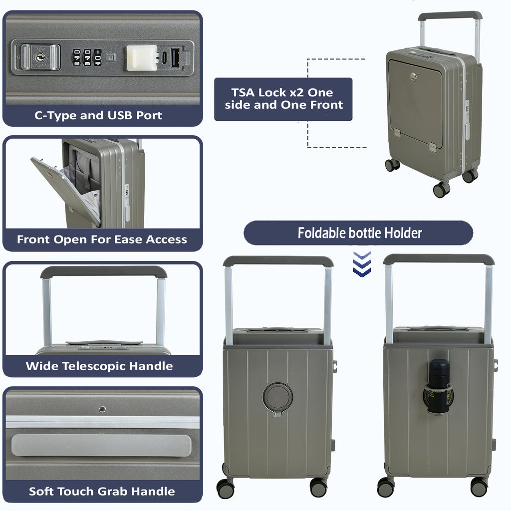 EB Sliver 22 Inch Aluminum Frame With Front open Compartment