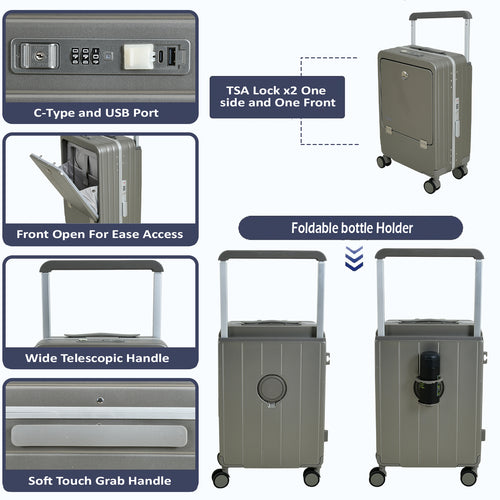 EB Sliver 22 Inch Aluminum Frame With Front open Compartment