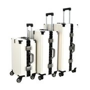 EB EVER BEST-Series Of Bags Polycarbonate Hard Case Aluminum Frame Suitcase with USB Port, Cup Holder, Phone Holder, Lightweight, 4 Quite 360° Double Wheels Trolley Bag, White, Set of 3 (20/24/28