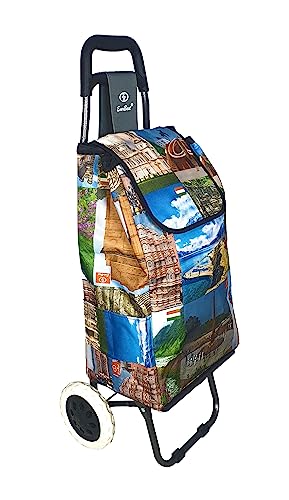 EverBest Foldable Shopping Trolley Bag (Colorful Teddys)