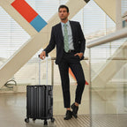 Vintage 22 Inch Black Aluminum Suitcase – Hard Shell Luggage with TSA Lock & Spinner Wheels