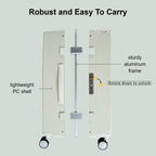 EverBest 22 Inch Polycarbonate Hard Case Zipperless Aluminium Frame White Suitcase
