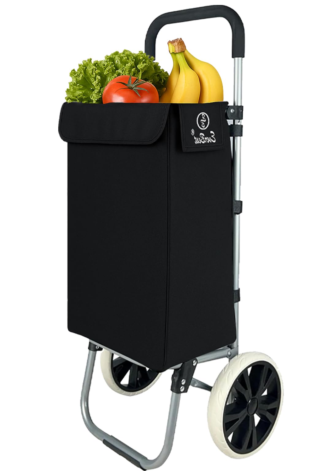 EverBest® Shopping Trolley Bag with Wheels | Grocery, Fruits, Vegetables, Laundry | 45 Litre Capacity (Black)