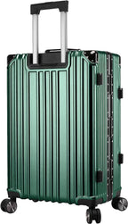 Vintage 22 Inch Green Aluminum Suitcase – Hard Shell Luggage With TSA Lock & Spinner Wheels