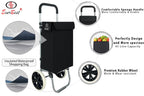 EverBest® Shopping Trolley Bag with Wheels | Grocery, Fruits, Vegetables, Laundry | 45 Litre Capacity (Black)