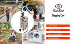 Eb Ever Best-Series Of Bags Foldable Shopping Trolley Bag with Wheels, Grocery, Fruits & Vegetables Cartbasket, 38 litres Capacity, Beige