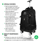 EB EVER BEST-Series Of Bags Four Wheel Laptop Trolley Backpack (Grey- Size 48 cm), Black, M, Casual