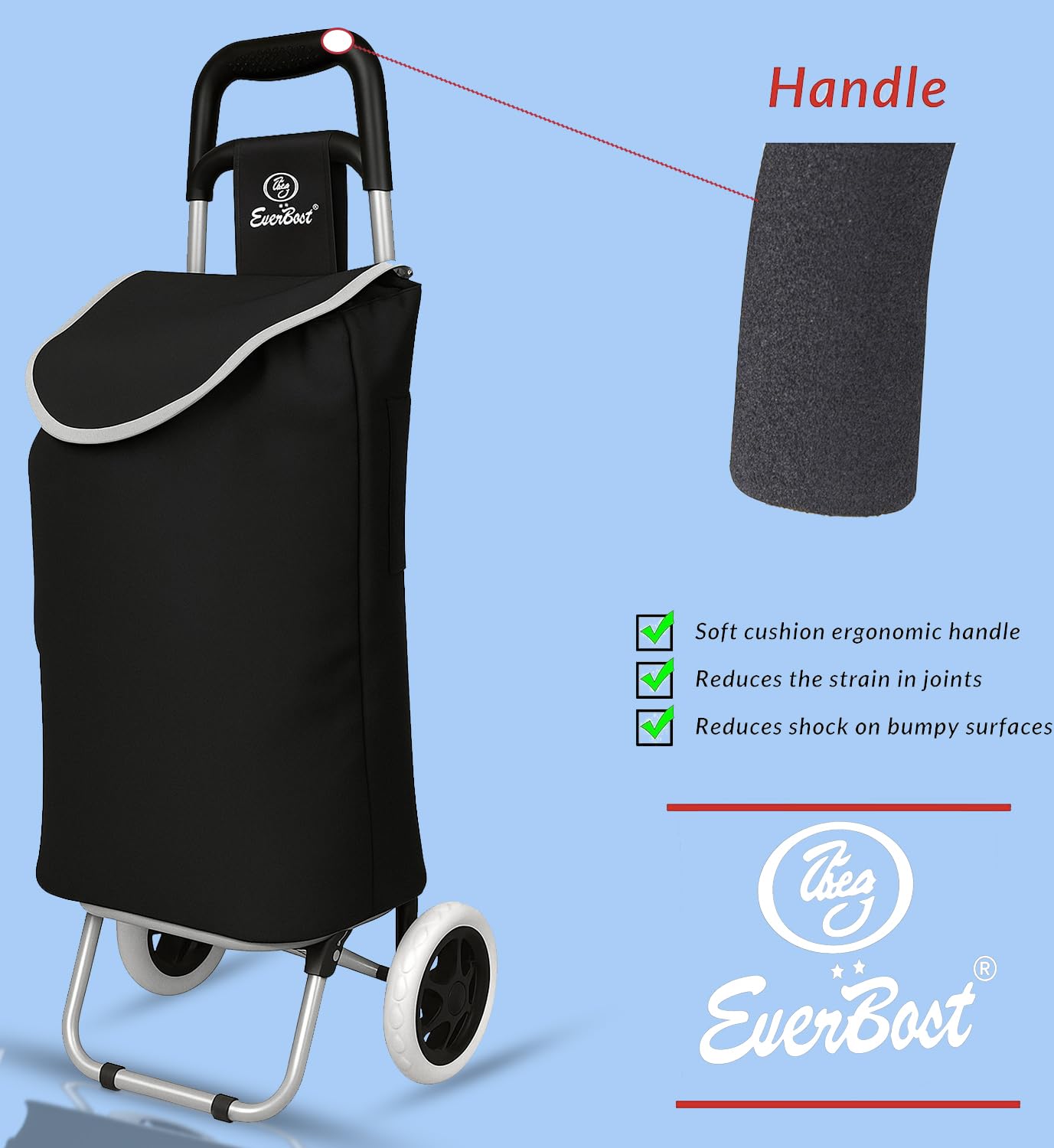 EverBest Shopping Trolley Bag (Hotel Print), White,brown,grey, 91cm* 35cm* 09cm