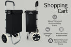 EverBest® Shopping Trolley Bag with Wheels | Grocery, Fruits, Vegetables, Laundry | 45 Litre Capacity (Black)