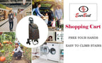 EverBest Stair Climbing Collapsible Shopping Trolley Bag with Wheels | 2 Year Warranty | Grocery, Fruits, Vegetables Basket | Laundry Cart | 38 litres Capacity, Brown Chess, Standard, modern