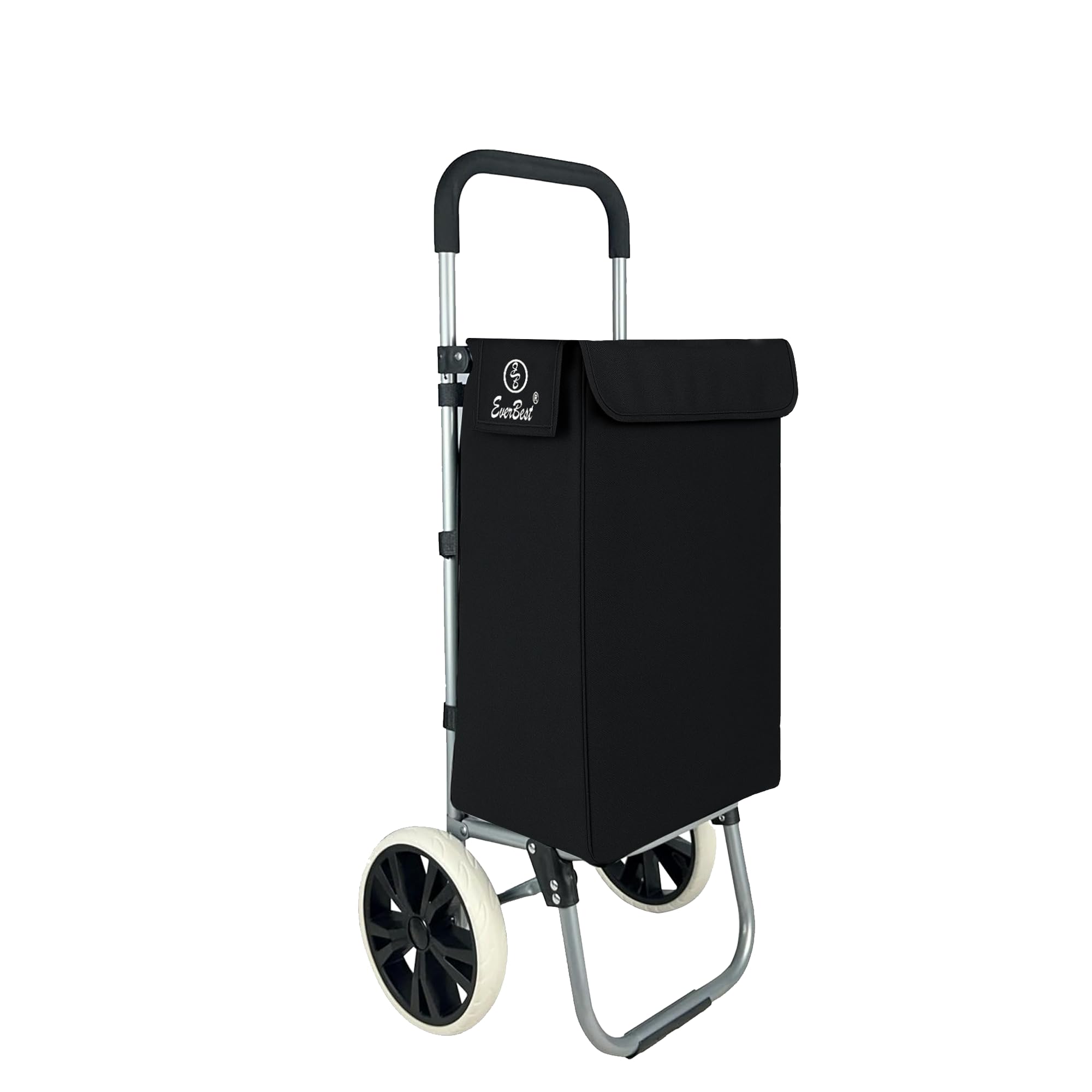 EverBest® Shopping Trolley Bag with Wheels | Grocery, Fruits, Vegetables, Laundry | 45 Litre Capacity (Black)