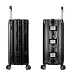 Vintage 26 Inch Black Aluminum Suitcase – Hard Shell Luggage with TSA Lock & Spinner Wheels