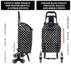 EB Ever Best-Series of Bags Stair Climbing Collapsible Shopping Bag with Wheels, Grocery, Fruits, Vegetables Basket, Laundry Cart, 38 litres