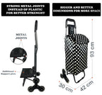 EB Ever Best-Series of Bags Stair Climbing Collapsible Shopping Bag with Wheels, Grocery, Fruits, Vegetables Basket, Laundry Cart, 38 litres