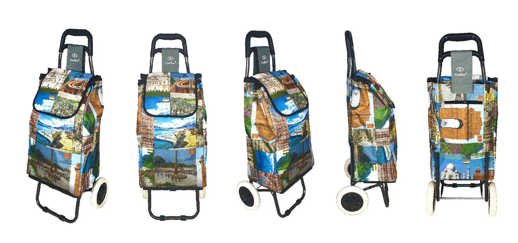 EverBest Foldable Shopping Trolley Bag (Colorful Teddys)