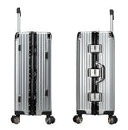 EB EVER BEST-Series Of Bags EverBest® Polycarbonate Hard Case Aluminum Frame Suitcase, 4 Quite 360° Double Wheels Trolley Bag with TSA Lock, Silver, Set of 3 (22/26/30 inch), Travel Accessories