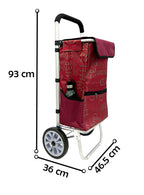 EverBest Jumbo Shopping Trolley Bag (Red)