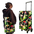 EverBest Foldable Shopping Bag with Wheels Folding Shopping Trolley Tote Bag on Wheels Collapsible Shopping Cart (Blue)