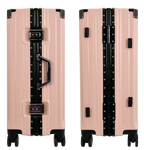 Vintage 22 And 26 Inch Pink Aluminum Set Of 2 Suitcase  – Hard Shell Luggage with TSA Lock & Spinner Wheels