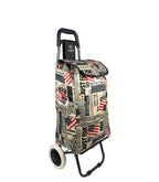 Eb Ever Best-Series Of Bags Foldable Shopping Trolley Bag with Wheels, Grocery, Fruits & Vegetables Cartbasket, 38 litres Capacity, Standard, Flag Print