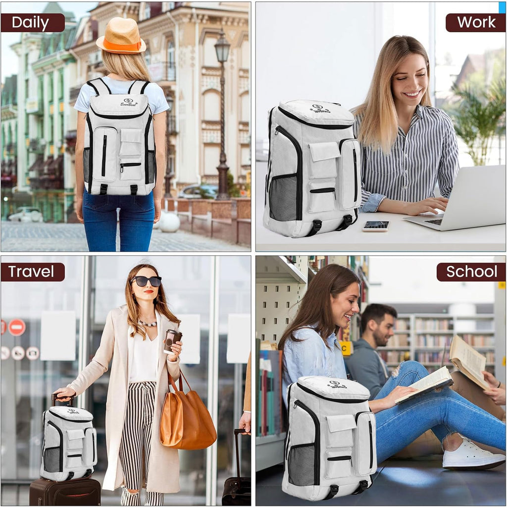 EB EVER BEST-Series Of Bags Travel Laptop Backpack, Business Backpacks with USB Charging Port, Water Resistant Bag for Men & Women, Silver, M, Mordern