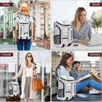 EB EVER BEST-Series Of Bags Travel Laptop Backpack, Business Backpacks with USB Charging Port, Water Resistant Bag for Men & Women, Silver, M, Mordern