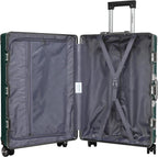 Vintage 22 Inch Pink Aluminum Suitcase – Hard Shell Luggage with TSA Lock & Spinner Wheels
