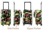 EverBest Foldable Shopping Bag with Wheels Folding Shopping Trolley Tote Bag on Wheels Collapsible Shopping Cart (Blue)