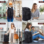 EB EVER BEST-Series Of Bags Travel Laptop Backpack, Business Backpacks with USB Charging Port, Water Resistant Bag for Men & Women, Black, M, Mordern