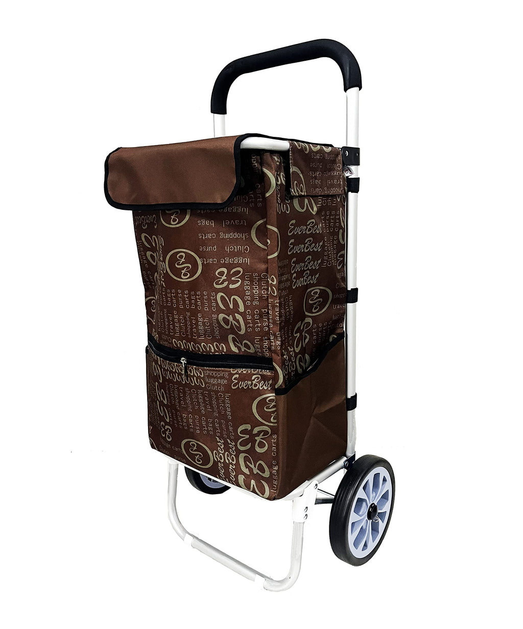 EverBest Jumbo Shopping Trolley Bag (Brown)