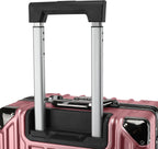 Vintage 22 Inch Pink Aluminum Suitcase – Hard Shell Luggage with TSA Lock & Spinner Wheels