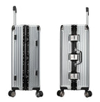 Vintage 22 And 26 Inch Sliver Aluminum Set Of 2 Suitcase  – Hard Shell Luggage with TSA Lock & Spinner Wheels