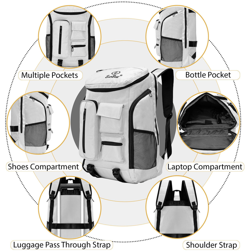 EB EVER BEST-Series Of Bags Travel Laptop Backpack, Business Backpacks with USB Charging Port, Water Resistant Bag for Men & Women, Silver, M, Mordern