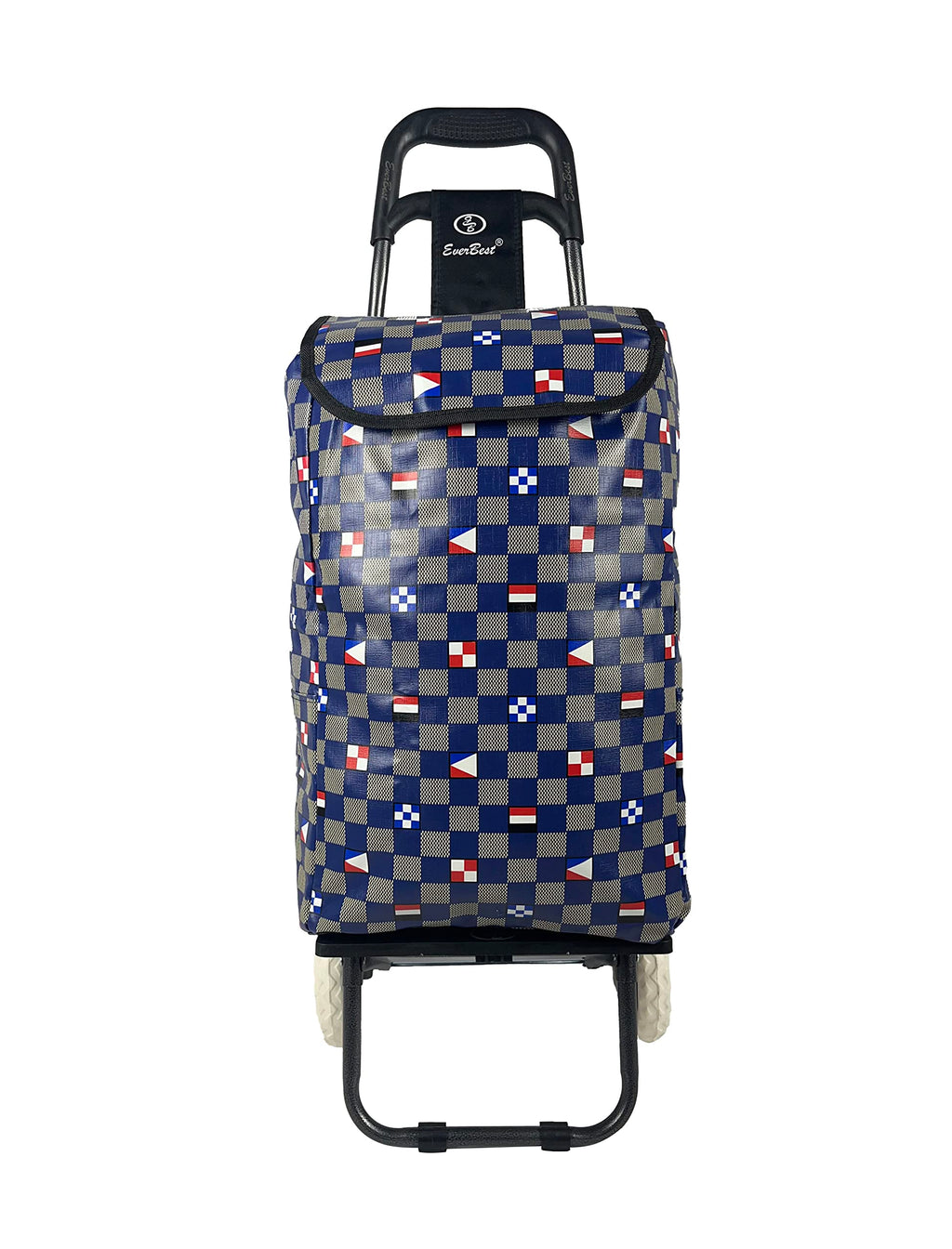 EB EVER BEST-Series Of Bags Foldable Shopping Trolley Bag | 2 Year Warranty | Blue Chess