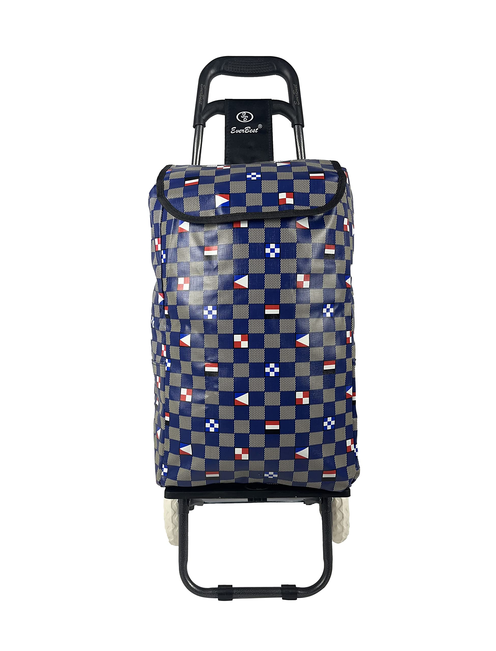 EB EVER BEST-Series Of Bags Foldable Shopping Trolley Bag | 2 Year Warranty | Blue Chess