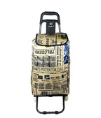 Eb Ever Best-Series Of Bags Foldable Shopping Trolley Bag with Wheels, Grocery, Fruits & Vegetables Cartbasket, 38 litres Capacity, Beige