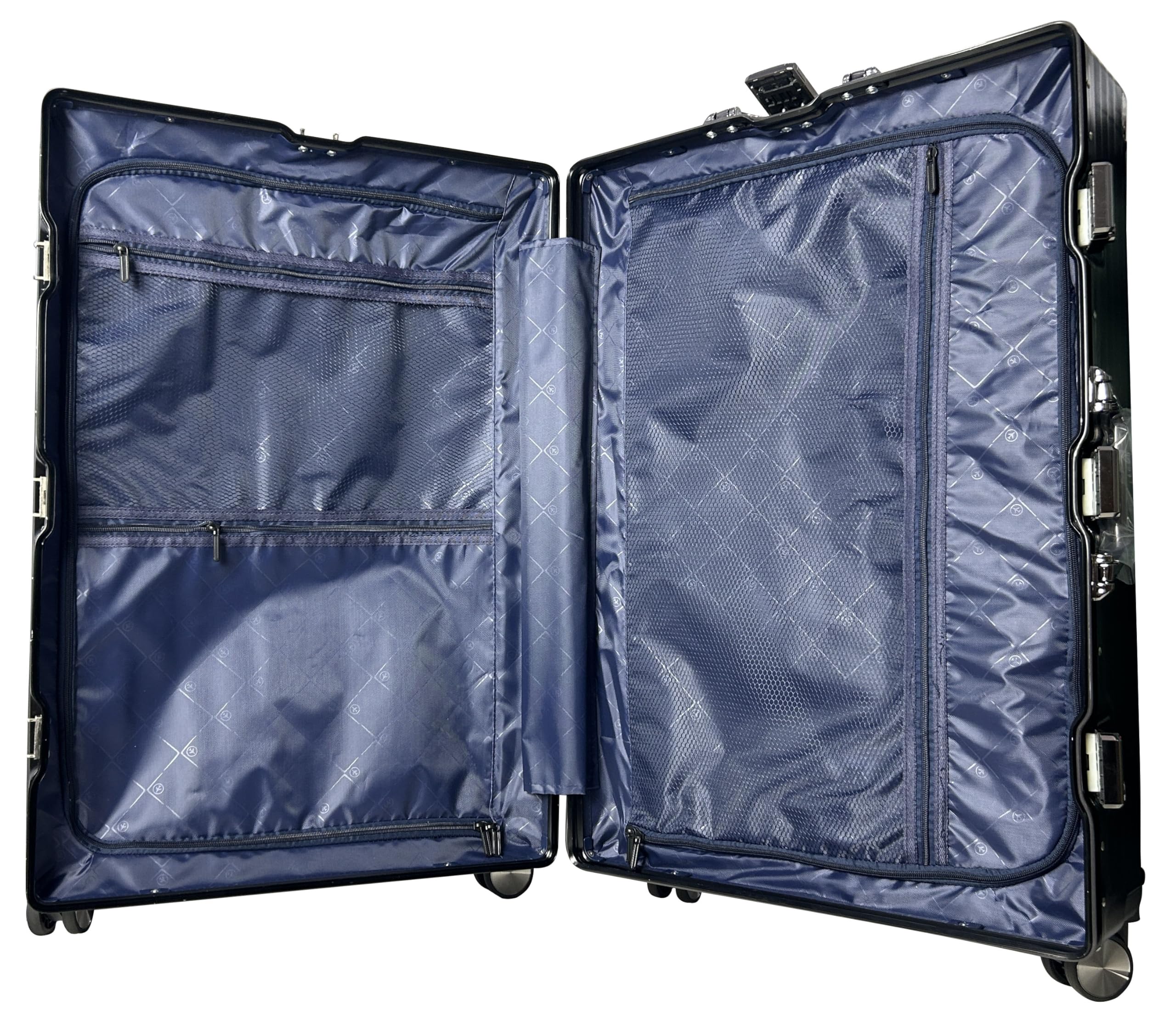 EB EVER BEST-Series Of Bags EverBest® Polycarbonate Hard Case Aluminum Frame Suitcase, 4 Quite 360° Double Wheels Trolley Bag with TSA Lock, Silver, Set of 3 (22/26/30 inch), Travel Accessories