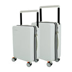 EverBest 22 & 26  Inch Set Of 2  Wide Handle Zipper White Suitcase