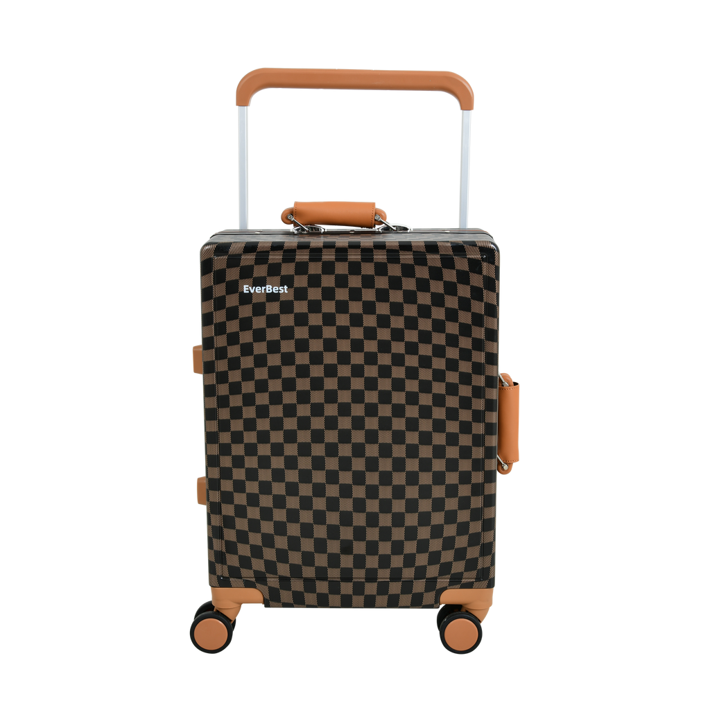 EverBest 22 Inch Zipperless Aluminium Frame Suitcase, 360° Swivel Double Wheel Travel Trolley Bag with TSA Lock Executive Business Luggage