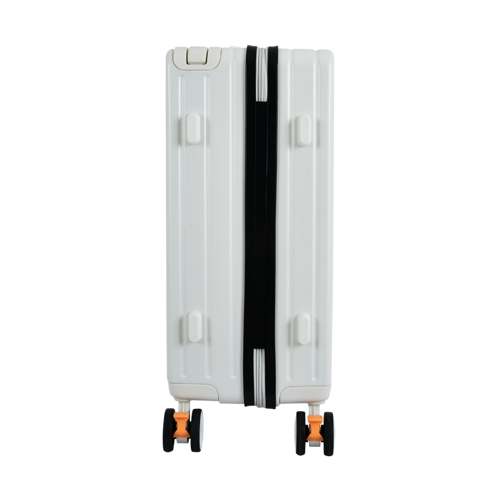 EverBest 22 & 26  Inch Set Of 2  Wide Handle Zipper White Suitcase
