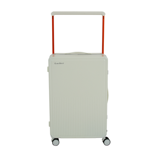 EverBest 22 Inch Polycarbonate Hard Case Zipperless Aluminium Frame White Suitcase